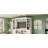 Farmhouse 4-Piece Entertainment Center with Bookshelf for TVs Up to 70", Walnut TV Stand with Adjustable Shelves, Mid-Century Media Console with Wine Rack for Living Room, White(OLD SKU: N721S000046K)