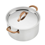 Anolon EverLast Tri-Ply Clad Stockpot with Lid, 8-Quart, Bronze