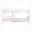 Lit superposé simple et simple en L en bois de pin, aucun sommier requis, gris, idéal pour la chambre d'amis