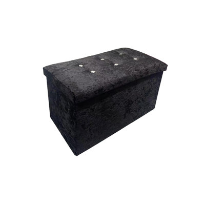 Mitiwanga 76cm Wide Velvet Tufted Rectangle Solid Colour Ottoman with Storage