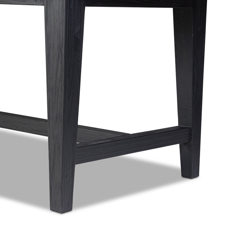 Alfie Dining Table 87"-Black Pine, Honey Pine, 30" H x 87" L x 35.5" W