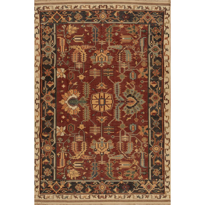 Discovery Flatweave Wool Area Rug in Red/Ivory/Black