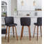 Tabouret de bar contemporain pivotant à hauteur fixe avec revêtement en similicuir et repose-pieds intégré - ensemble de 2