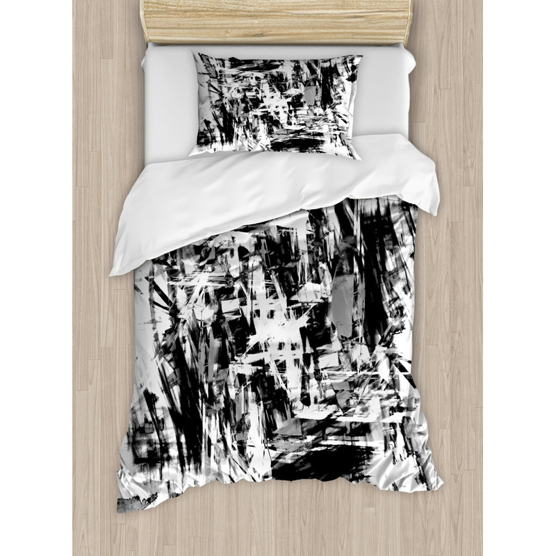 Modern & Contemporary Polyester Duvet Cover, Twin Duvet Cover + 1 Standard Sham