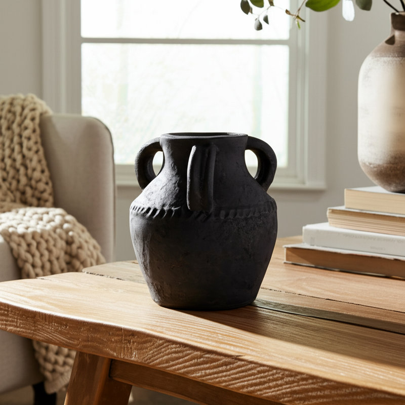 Vase en terre cuite Kenith, Black