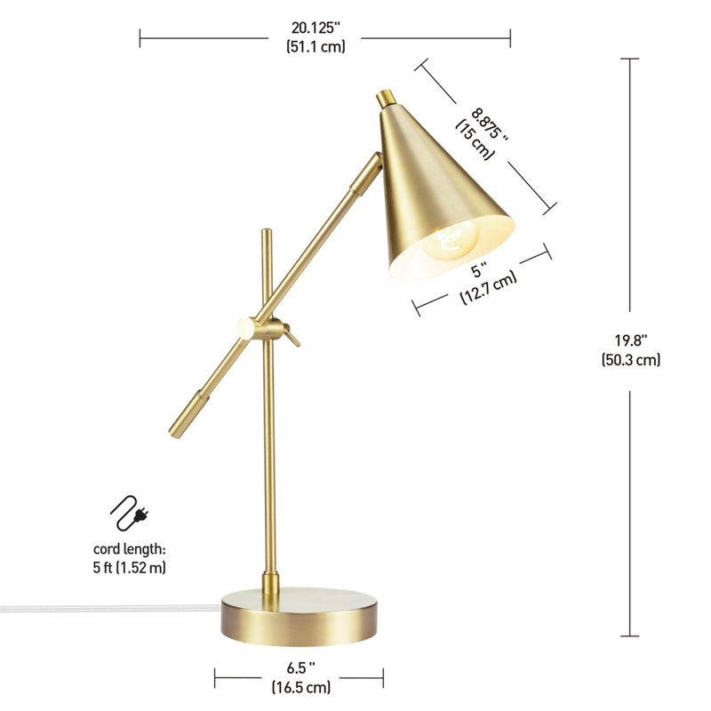Bevely Adjustable Architect Lamp Lamp, Brass
