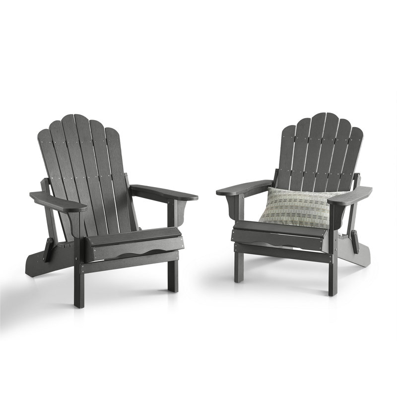 Chaise Adirondack pliante en plastique Henninger, Gris foncé