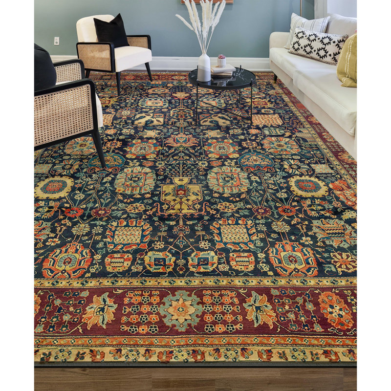 Magnolia Wool Oriental Area Rug in Blue/Brown