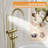 Freestanding Brushed Gold Tub Faucet With Handheld Shower | 360° Swivel Spout, 3.9GPM Flow, 304 Stainless Steel, CUPC Certified-124301343