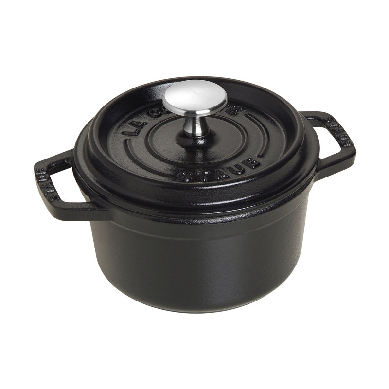 La Cocotte Cast Iron Round Cocotte, 13.25 quarts, Black Matte