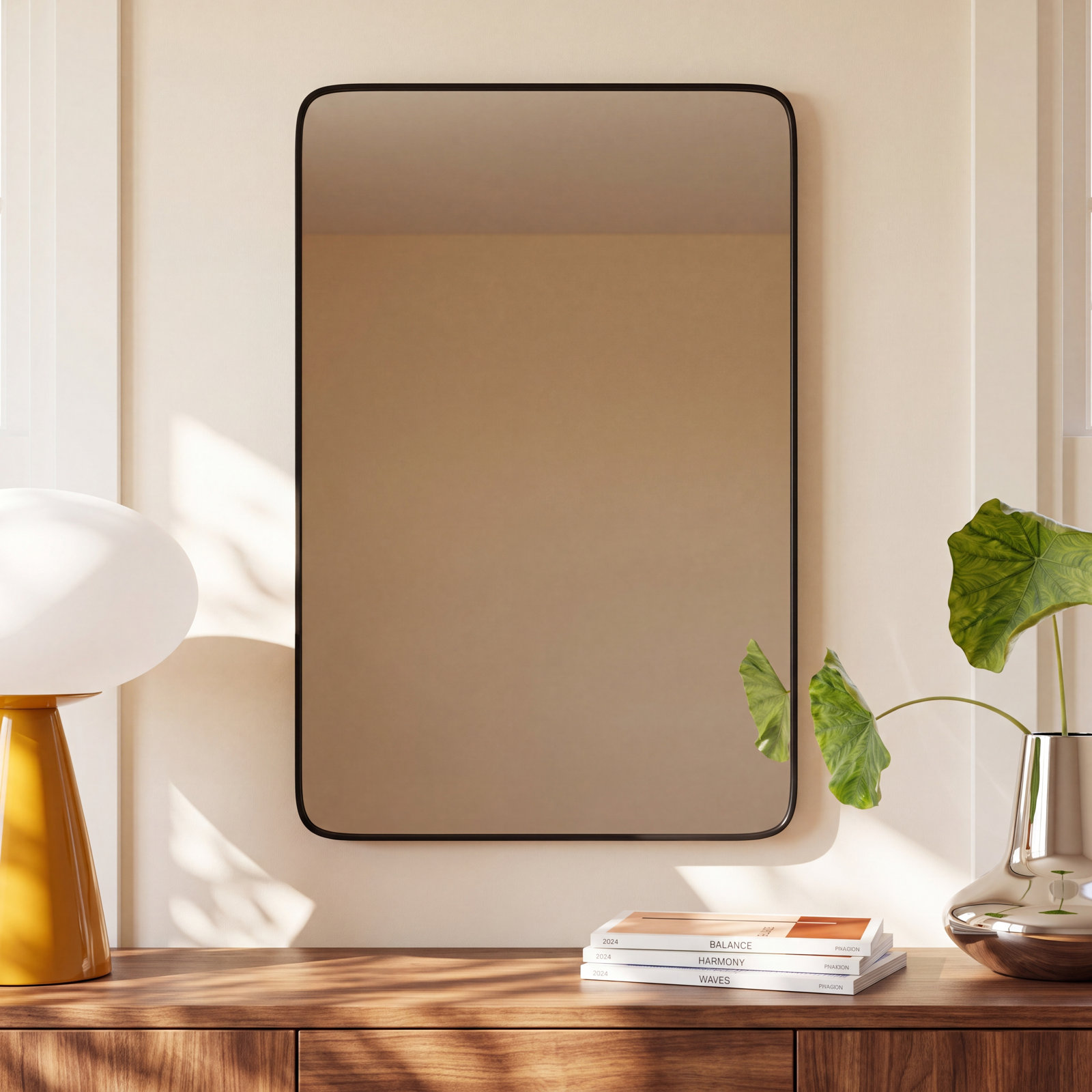 Eaton Mirror, Matte Black, 36" x 24"