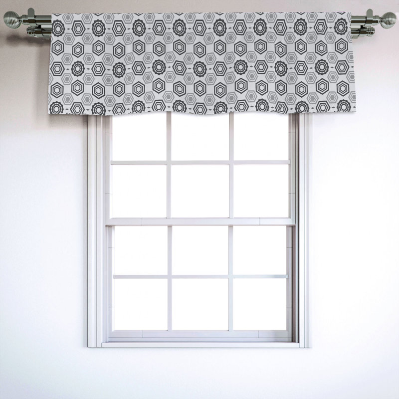 Sateen Geometric Ruffled Window Valance