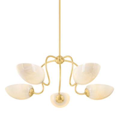 Reva 34" 5-Light Cloud Glass Chandelier