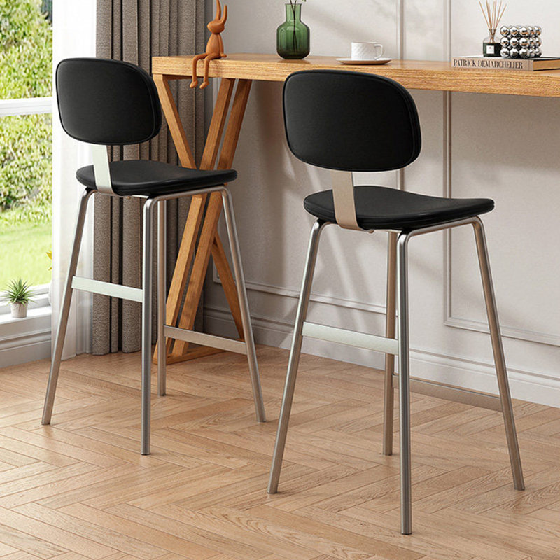 Chaise d'appoint noire à dossier solide (ensemble de 8), 8, 40.55"