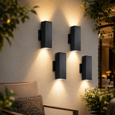 4-Pack LED Dusk to Dawn Outdoor Wall Light with Aluminum, IP65 Waterproof Outdoor Wall Sconce, Modern Wall Lantern for Patio, Doorway, Garage