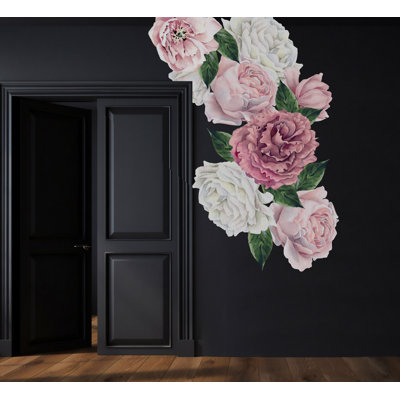 Adhésif décoratif pivoine avec bouton de rose Hiya