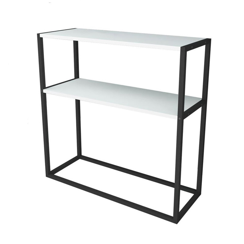 Aigar 90cm Console Table, White/Black