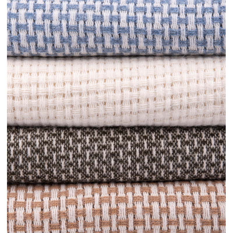 Waffle Throw Blanket, Blue/Gray