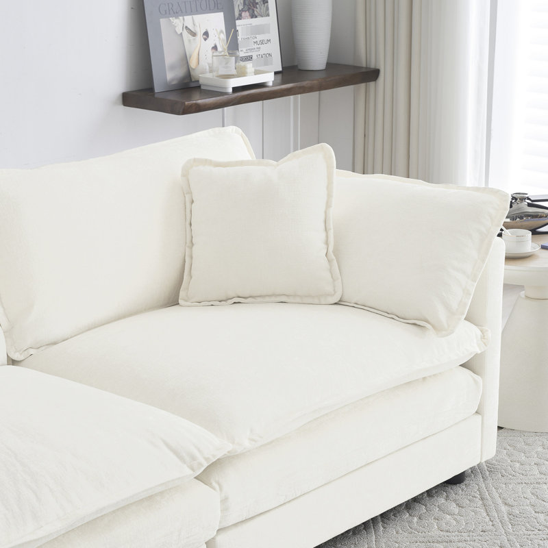 Chenille blanche avec crochets - Modulaire suspendu pour petits espaces de vie, blanc, bois massif, matériau hautement respirant, confortable