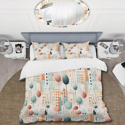 Ensemble de housse de couette à pois Architectural Splendor Polka Dots Pattern IV
