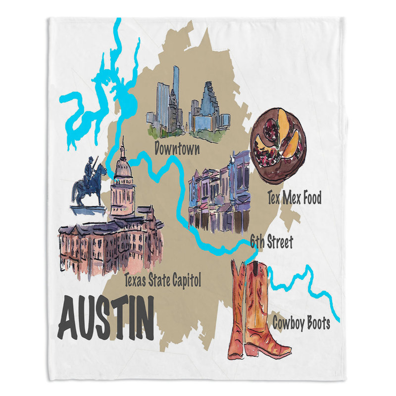  Couverture touristique Austin, 51 po x 60 po