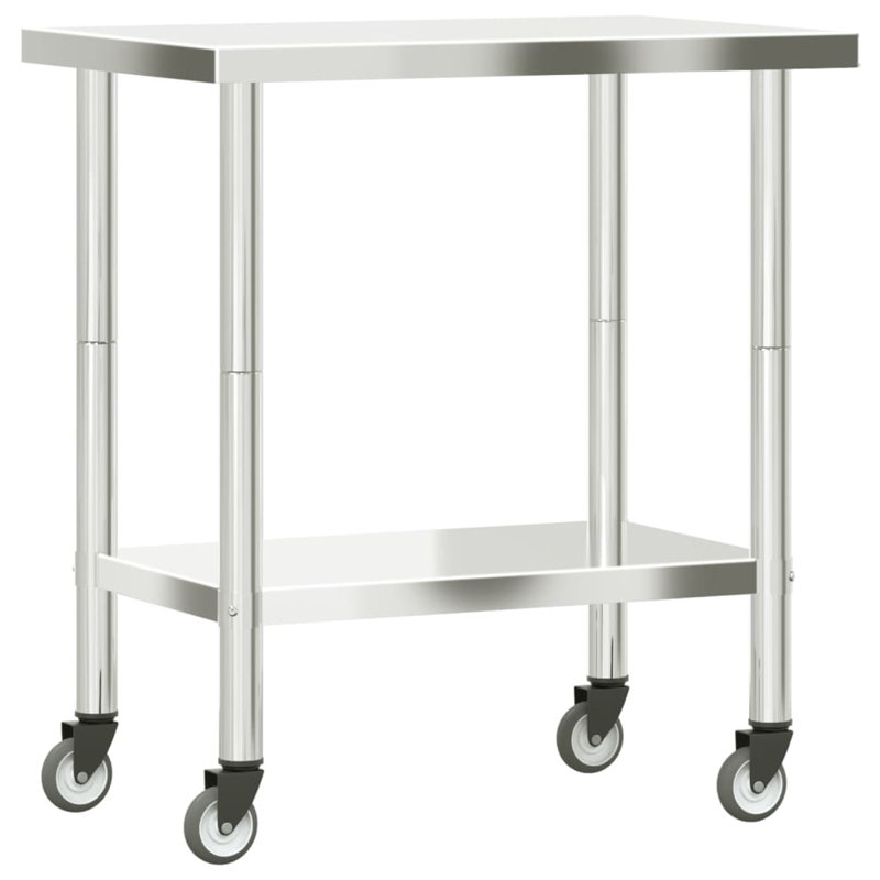 Tables de travail en acier inoxydable H 33,5 po VidaXL, H 33,5 po x L 32,5 po x l 21,7 po