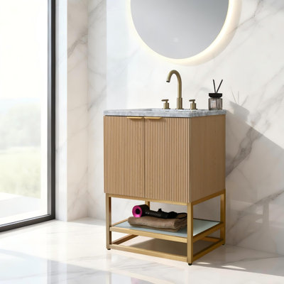 Meuble-lavabo simple 24 po avec surface solide
