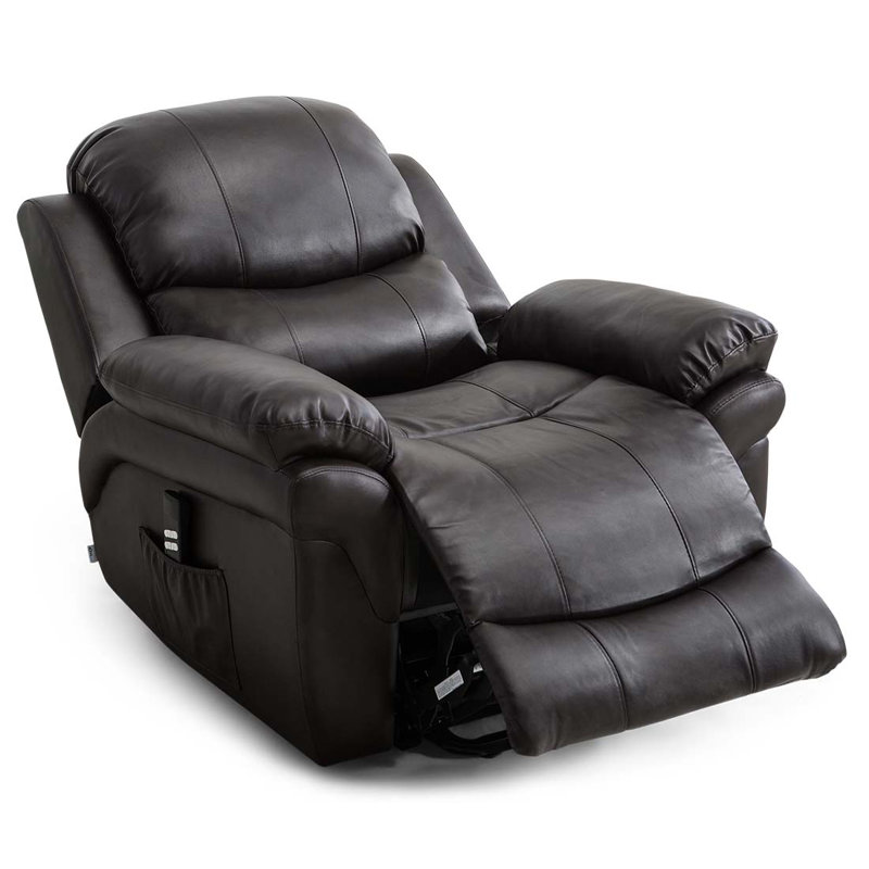 97cm Wide Lift Assist Standard Recliner, Brown, Dual Motor Lift Assist