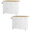 Îlots de cuisine Ahlanni, chariot de cuisine mobile avec plateau en bois massif, roulettes verrouillables, porte-serviettes