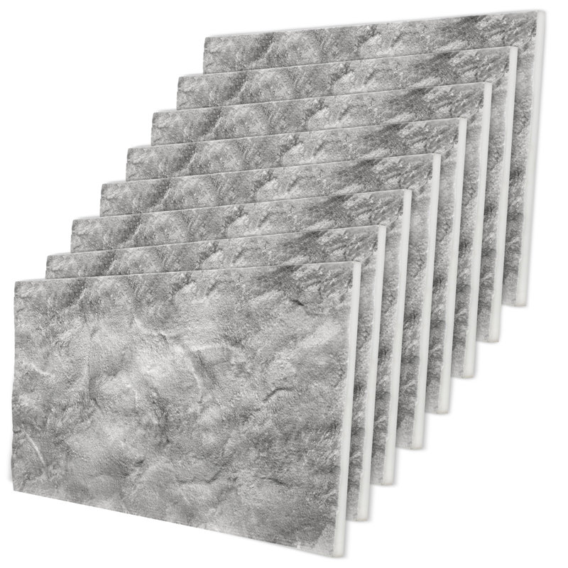 Panneau mural 3D en polystyrène imitation pierre Falkirk Uffcott V 19,7 po x 39,4 po, couleur anthracite et gris (paquet de 8)