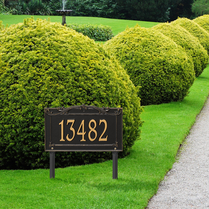 Plaque d'adresse sur 1 ligne Signature Series, Noir, Or, Oui