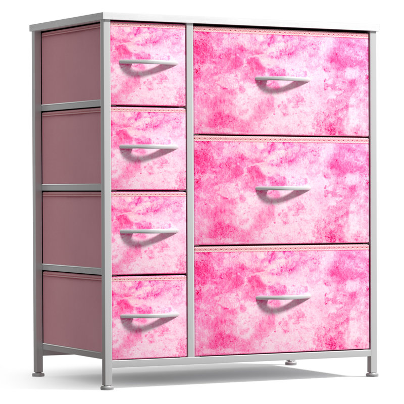 Commode 7 tiroirs Sorbus, Rose Tie-Dye