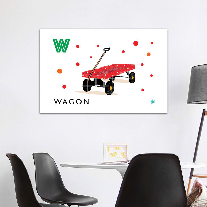 «W Is for Wagon» - impression, Pas de tapis, H 40 po x l 60 po x 1,5 po, Toile tendue