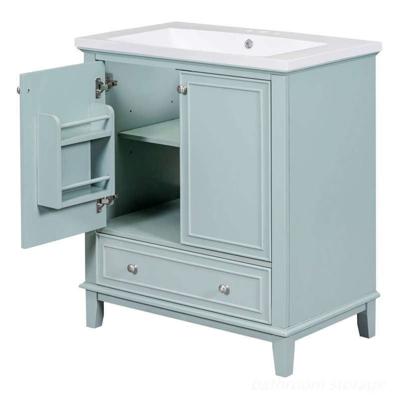 Meuble-lavabo multifonctionnel avec portes et tiroir
