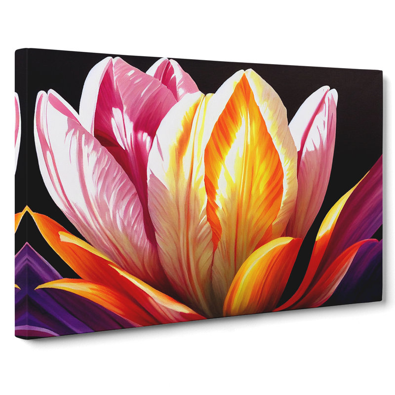 Euphoric Tulip Flowers - Wrapped Canvas, 40cm H x 60cm W x 3cm D