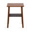 Table d'appoint rectangulaire en bois et cuir