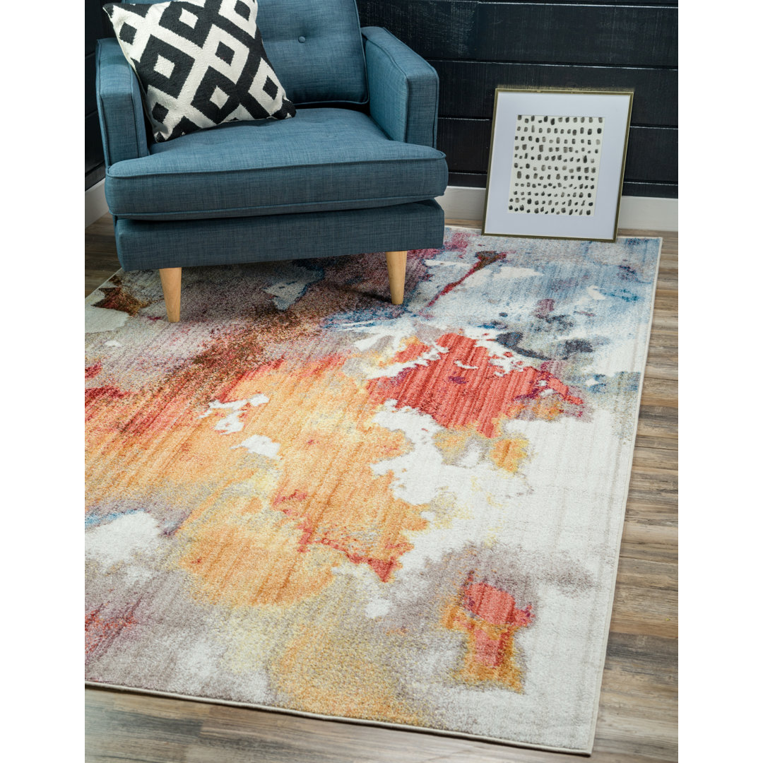 Downtown Abstract Orange Area Rug Jill Zarin Rug