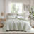 Elegant Sage Green Bedding Set, Premium Polyester Quilt With Unique Design For Home