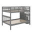 Lit superposé double avec barrière de sécurité et rangement-833586646