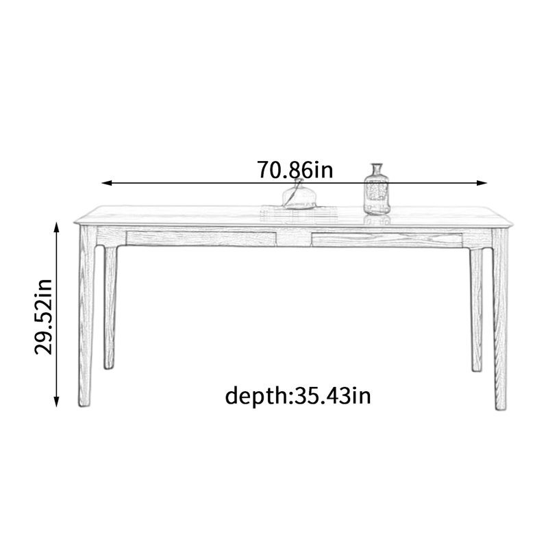 Table de salle à manger Simple, H 29,52 po x L 70,86 po x l 35,43 po
