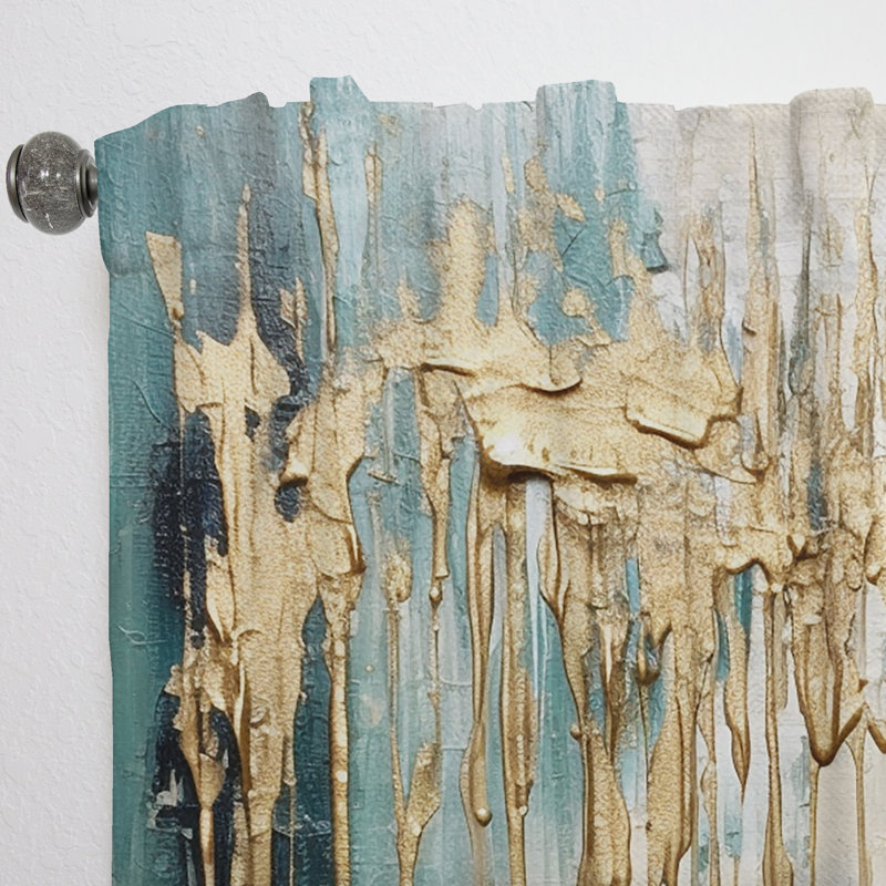 Rideau en velours moderne Gilded Daydream VI VI - obscurcissant - 1 panneau, L 52 po x L 90 po