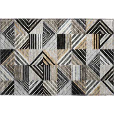 Premium Machine Washable Mayfield AMF2399 Striped Rug