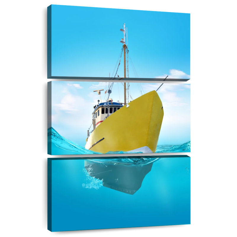 Mehar Yellow Ship, 32" H x 20" W