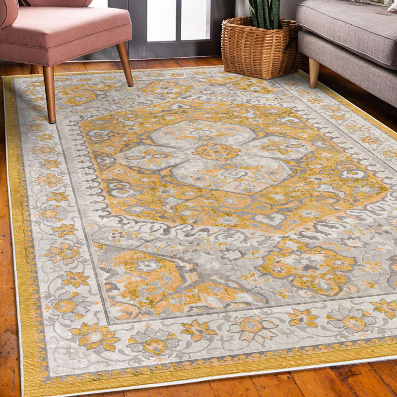 Tapis décoratif Cemile, Rectangle 4 pi x 5 pi 5 po