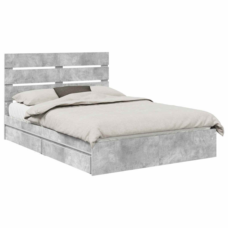 Bed, Kingsize (5'), Concrete Grey