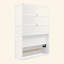 Lit escamotable double pleine grandeur avec tablettes, blanc