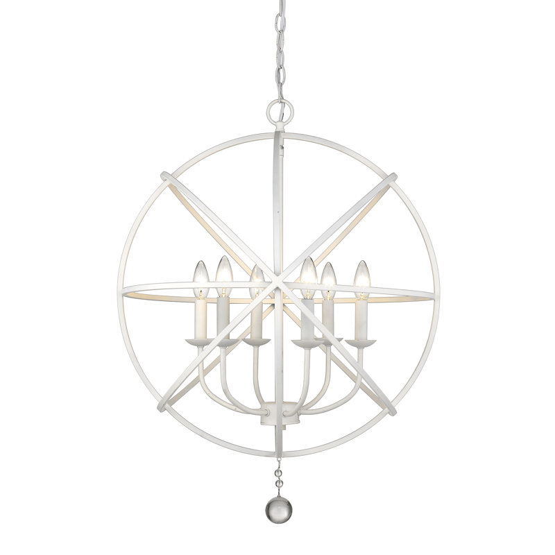 Puma 6 - Light Dimmable Globe Chandelier, Matte White