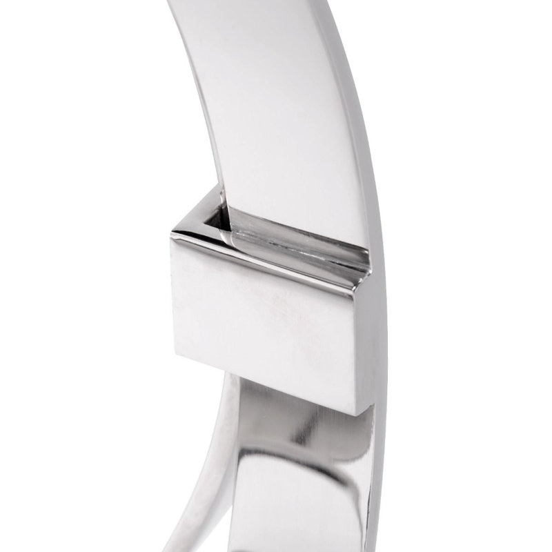 Stephen Glass End Table, Polished Nickel
