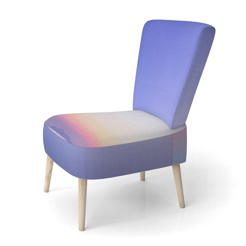 Accent Chair, Beige Floral Pattern Upholstered Decor - Beige Floral Pattern II, Purple/Pink