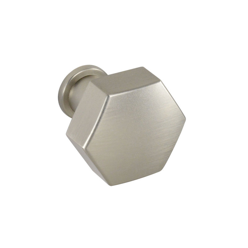 Poignée géométrique 1 1/8 po Windsor, Nickel satiné